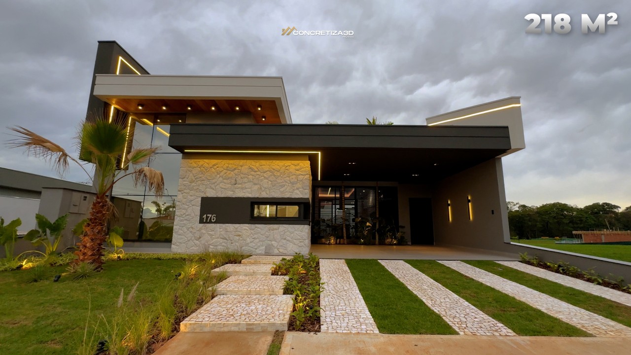 ESSA CASA TÉRREA ESTÁ EM UM DOS MELHORES CONDOMÍNIOS DA CIDADE! 3 SUÍTES, PISCINA E UM PROJETO ÚNICO