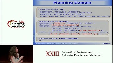 ICAPS 2013: Sara Bernardini - Autonomous Search and Tracking via Temporal Planning