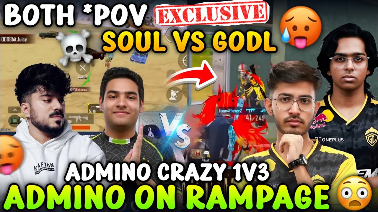GODL ADMINO VS 8BIT JUICY BOTH *POV 😳 ADMINO ON RAMPAGE 🐦‍🔥 SOUL VS GODL 🔥 SPOWER,GODL MANYA| GODL 