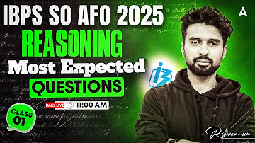 IBPS SO AFO 2025 | IBPS AFO Prelims Reasoning Classes | Most Expected Questions #1 | By Rizwan Sir