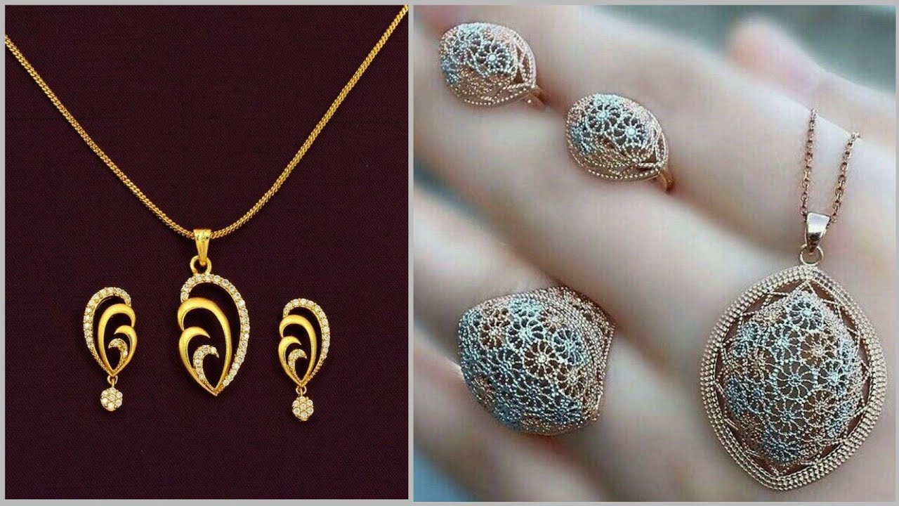 Top Trending Collection 2022 Of Gold Earrings Pendant Set Trending Bridal Gold Jewelry Set