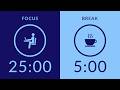 25/5 Pomodoro Timer with Brown Noise 🎧 2-Hour Study with Me for Deep Focus & ADHD ✨