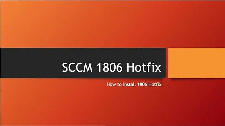How to install 1806 Hotfix