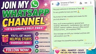 🔈 Announcement About Whatsapp Channel Of Universe Of Tarot ✨ Join Now For Free ✨
