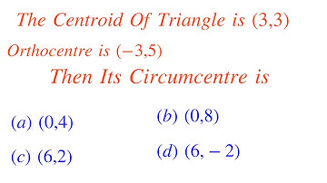 How To Find Circumcentre From Centroid and Orthocentre || Coordinates Geometry Solved problem