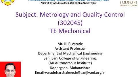 Metrology and Quality Control-SCOPE AND SYLLABUS