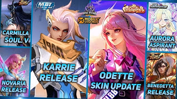AURORA ASPIRANTS, CARMILLA SOUL VESSELS, ODETTE VALENTINE, KARRIE MPL, M7 SKIN - MLBB UPCOMING SKIN