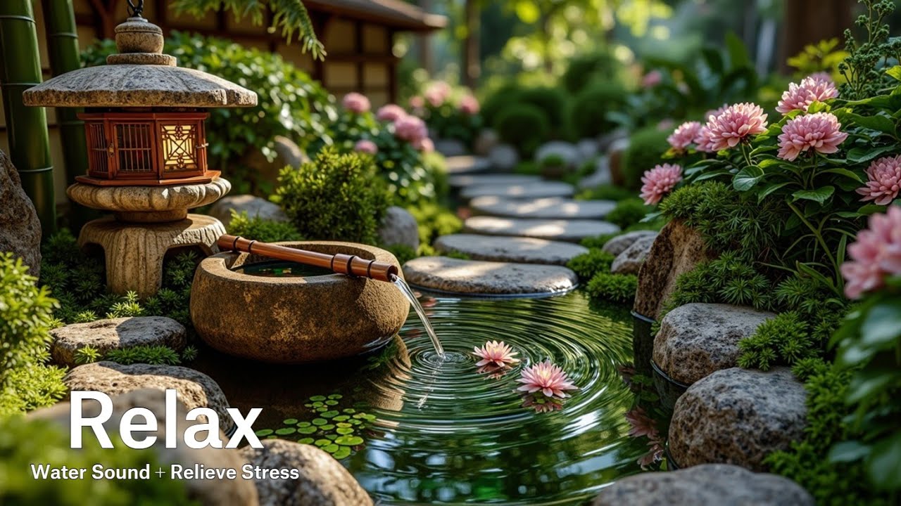 Healing Piano Music 🌸 Zen Garden & Water Flow for Deep Relaxation - YouTube