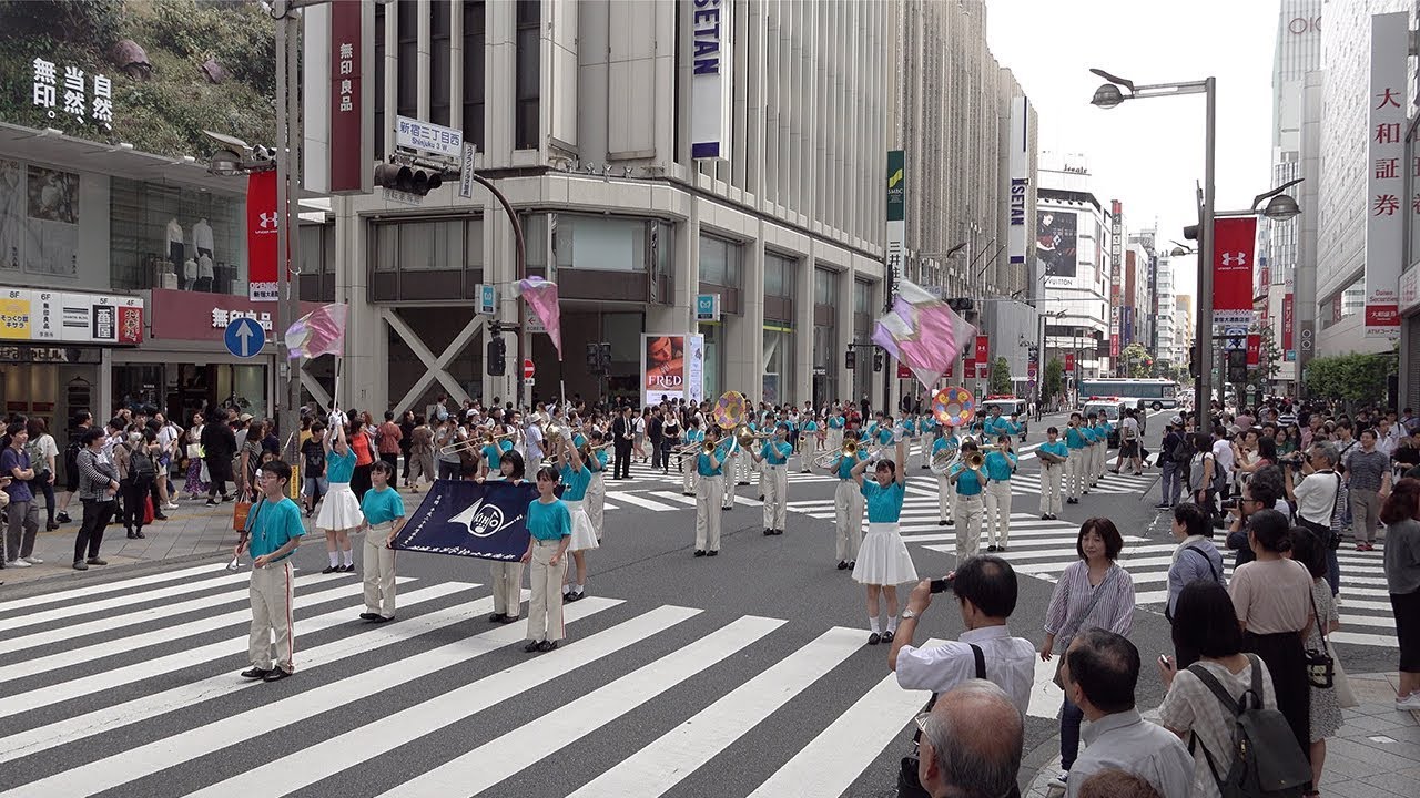 2019.08.31 一日警察署長 生駒里奈さん・文教大学付属中高等学校吹奏楽部・錦城高等学校吹奏楽部／新宿警察署 交通安全新宿通りパレード