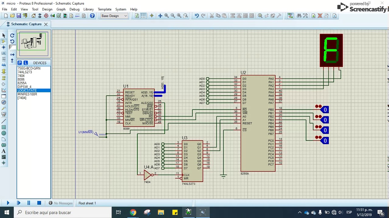 8086 con PPI en proteus y emu8086 (video 1) - YouTube