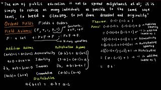 Ordered fields Wealth