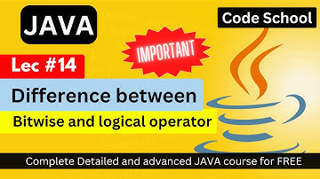 Bitwise v/s Logical operators in Java | Java full course in hindi |  Java Tutorial #14