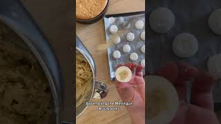 Making meringue mushrooms for the mushroom cake from this... #Shorts #mollyjwilk
