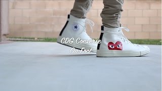 cdg play converse on feet