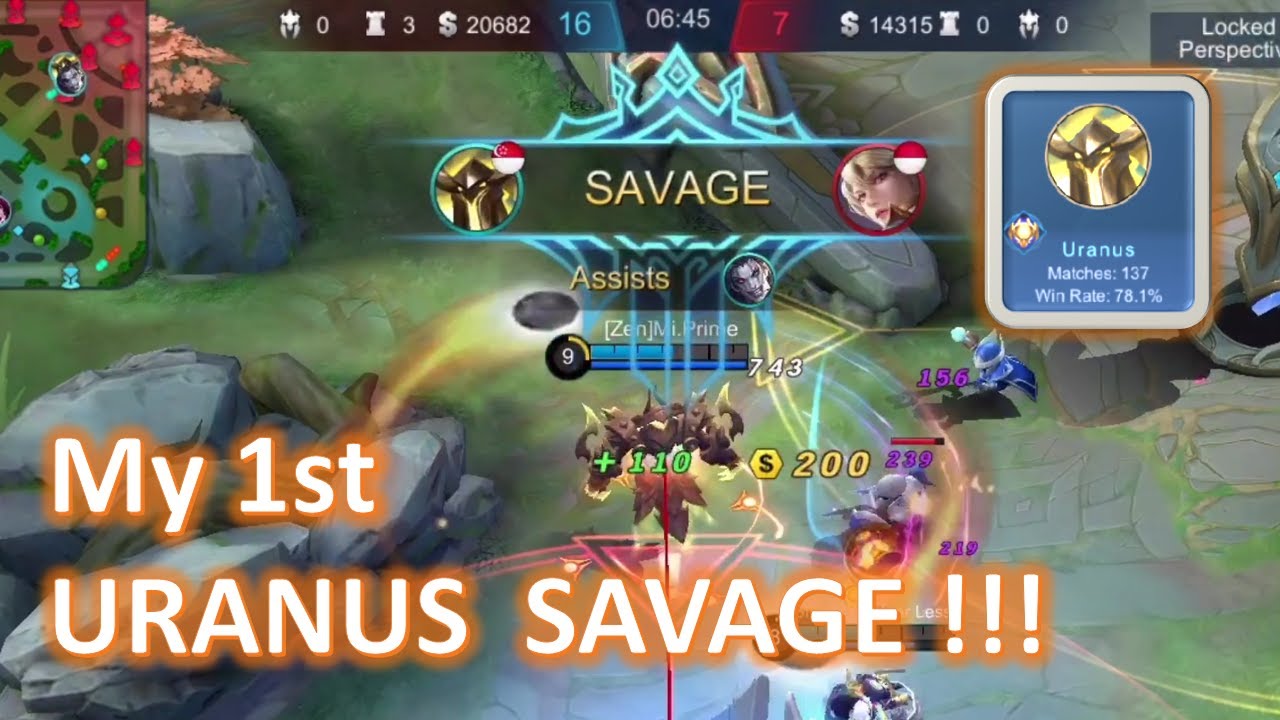 First Savages Moments Mobile Legends : URANUS Tank SAVAGE ???