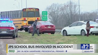 Vehicle collides with JPS school bus on I-55 ramp