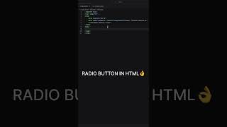 HTML Radio Button Explained in 20 Seconds | Learn HTML Fast😎 #shorts #html