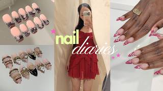 come with me to do nails ｡𖦹°‧ (making vacation nails, taking clients at my salon)