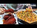 리얼먹방 느끼할틈없는 맵느맵느조합 매드쉬림프피자 마그마치킨 ㅣSpicy Chicken PizzaㅣREAL SOUNDㅣASMR MUKBANGㅣ 