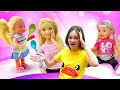 Видео с куклами – Барби и Кира Как Мама для Штеффи и Беби Бон! – Смешные игры для девочек.