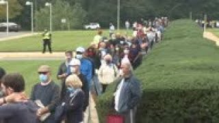 Long lines in Virginia as early voting begins