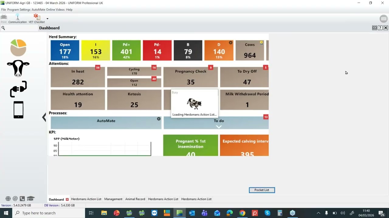 Dashboard settings in UNIFORM-Agri | Optimize your management software