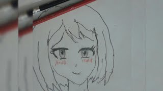 تعلم رسم بنت انمي  سهله جدا جدا بالرصاص  