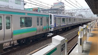 常磐快速線　E231系スカ色　馬橋駅通過