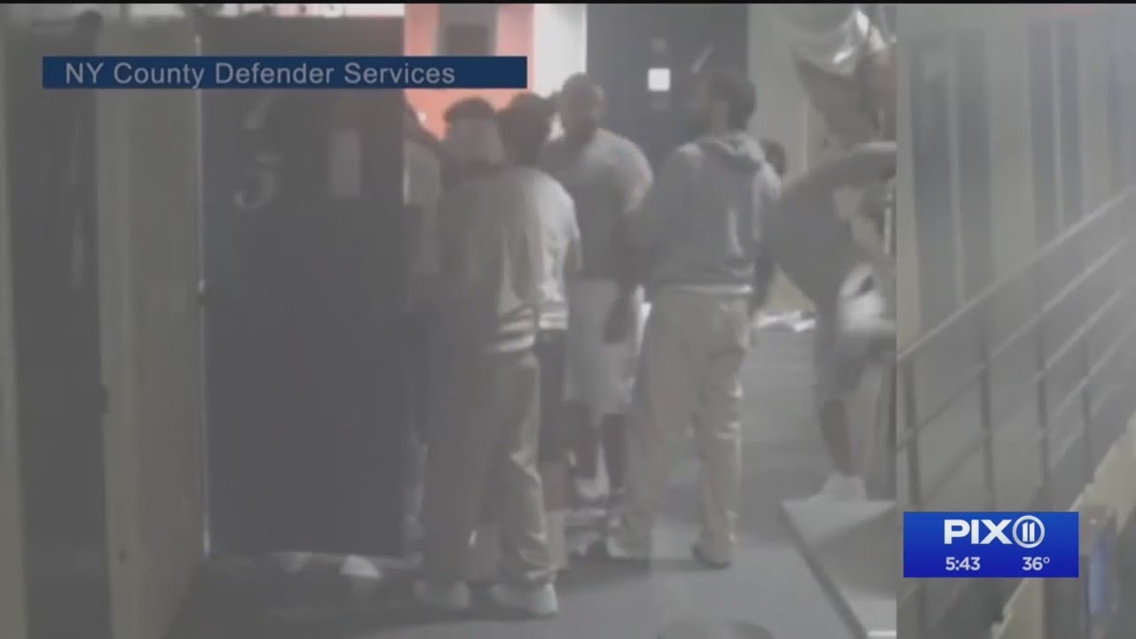 ⁣Surveillance video shows fight night on Rikers Island