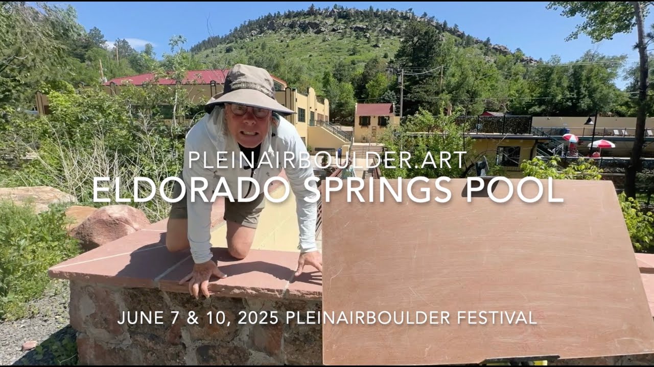 Eldorado Springs Pool Plein-Air drawing and painting, June 2025