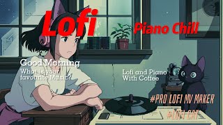 Lofi cat - Piano by Record player [Chill Piano/ghibli style/sleep] 😺