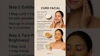 Curd facial cleansing | #facial #curd #facecareroutine #skincare #shortfeed #beautytips