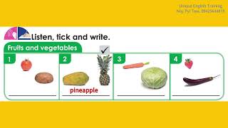 Grade 3 English (အင်္ဂလိပ်စာ) သင်ရိုးသစ် , Unit -2, Review 1 B (နားထောင်၍ရွေးခြစ်ပါ၊လိုက်ရေးပါ)
