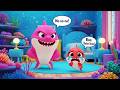 Baby Shark Good Night Song | kids nursery rhymes | Baby Lullaby, Ocean Sleep Music 🦈🌙💤