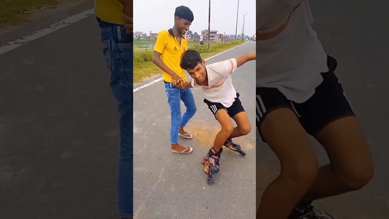 My Friend First Time Skating 😂😂 