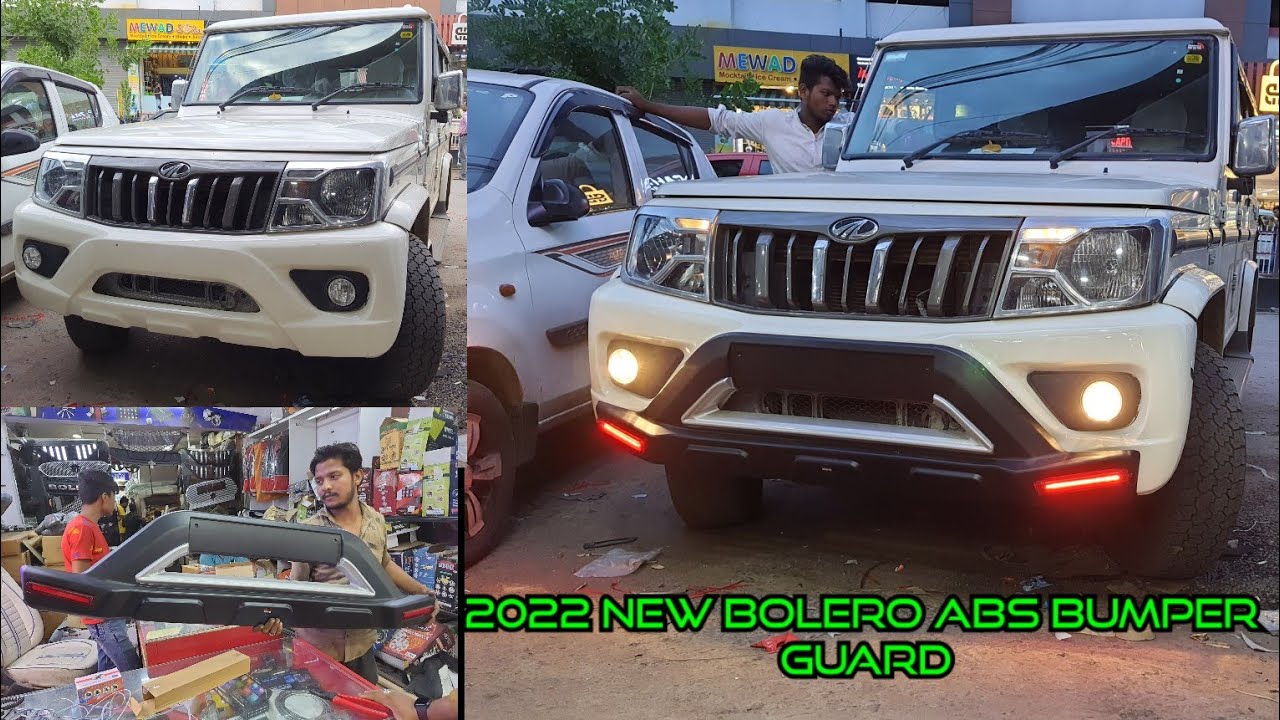 Mahindra 2022 new Bolero ABS bumper guard with drl04 bhopal YouTube
