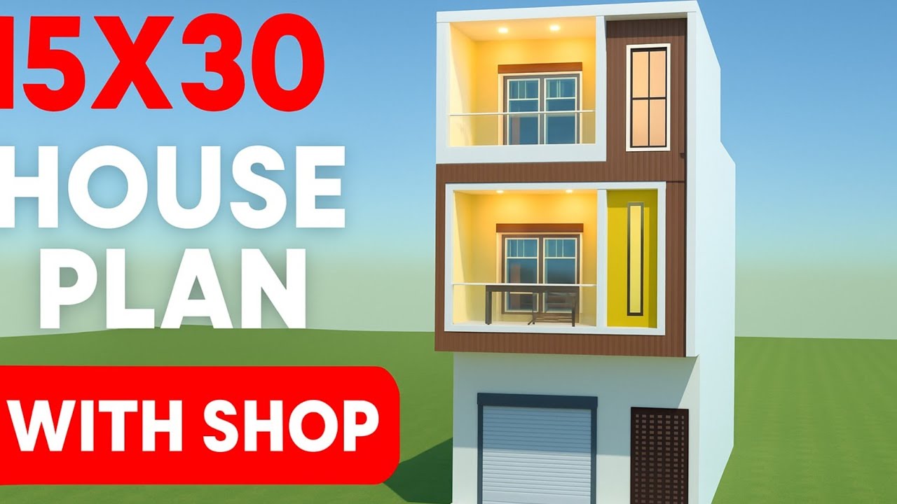 15x30 house plan with shop | 15x30 में शानदार मकान और दुकान | 🏠