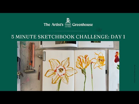 5 Minute Sketchbook Challenge Day 1: Daffodils
