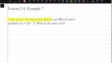 How to Find a Line Parallel to Another Line: Lesson 2-4, Example 7 | Math Energy TV