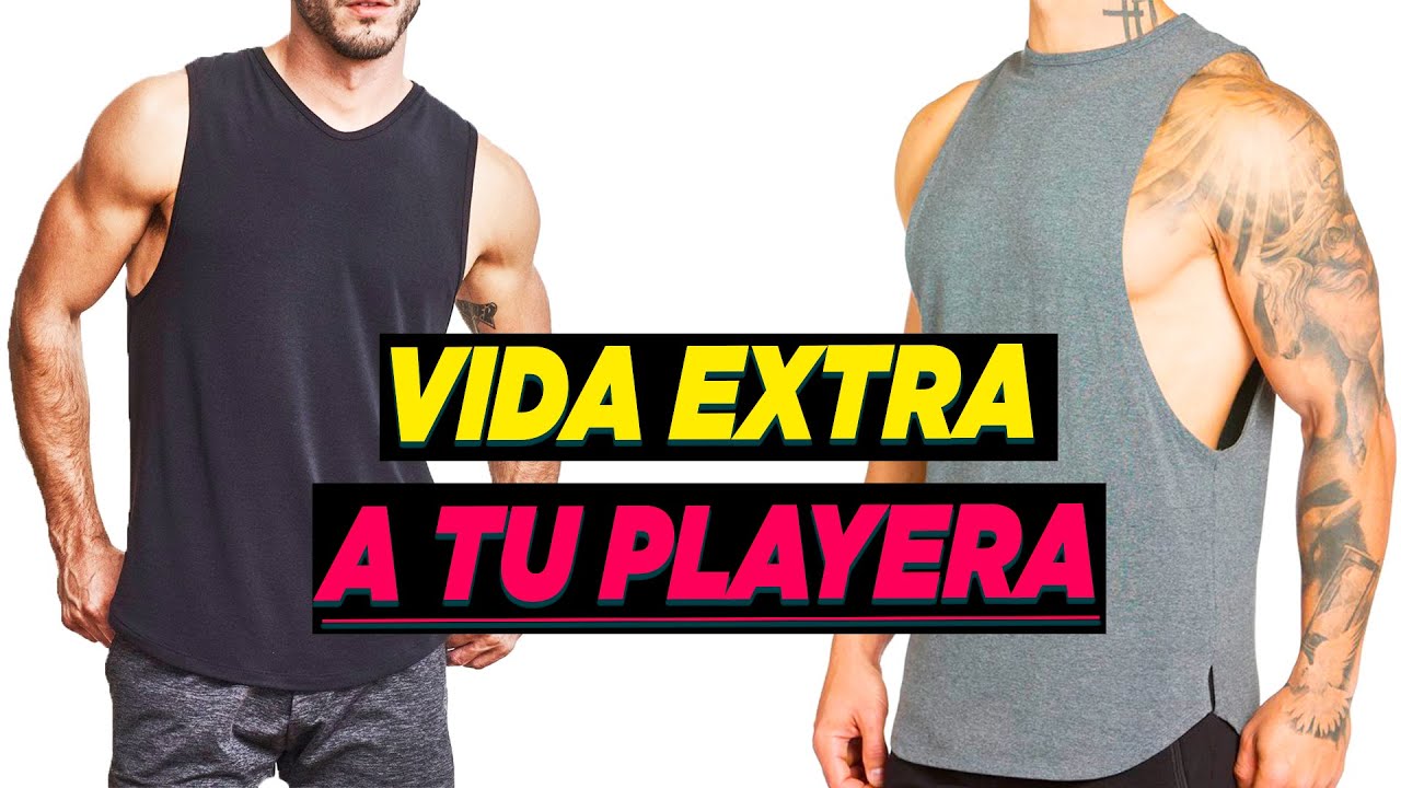 CÓMO CORTAR CAMISETAS PARA EL GYM Y ENTRENAR. 🏋️‍♂️ HAZ TU PROPIA CAMISETA  sin mangas✂️ 