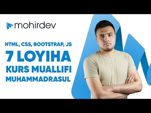 HTML, CSS, Bootstrap, JS 7 loyiha kurs muallifi Muhammadrasul Nurmuhamedov bilan suhbat