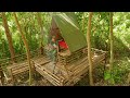 Camping Overnight Bushcraft wild Camping Shelter The Wood Camping Solo- BBQ Dinner