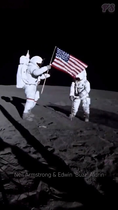 Neil Armstrong and Edwin Buzz Aldrin in moon || Real footage #shorts
