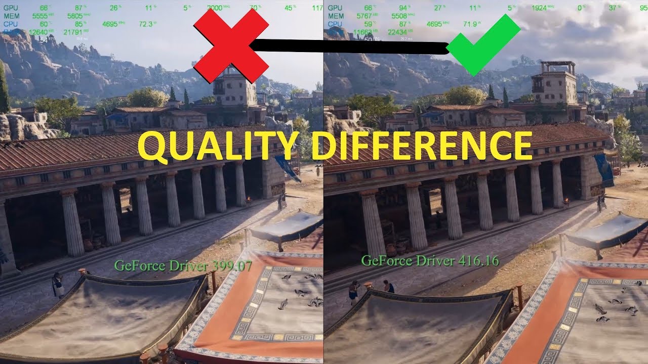 Nvidia GeForce 399.70 vs 416.16 (Assassin's Creed Odyssey)
