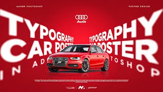 Typographic Car Poster Design In Photoshop Typographic Car Poster Design Photoshop 2025