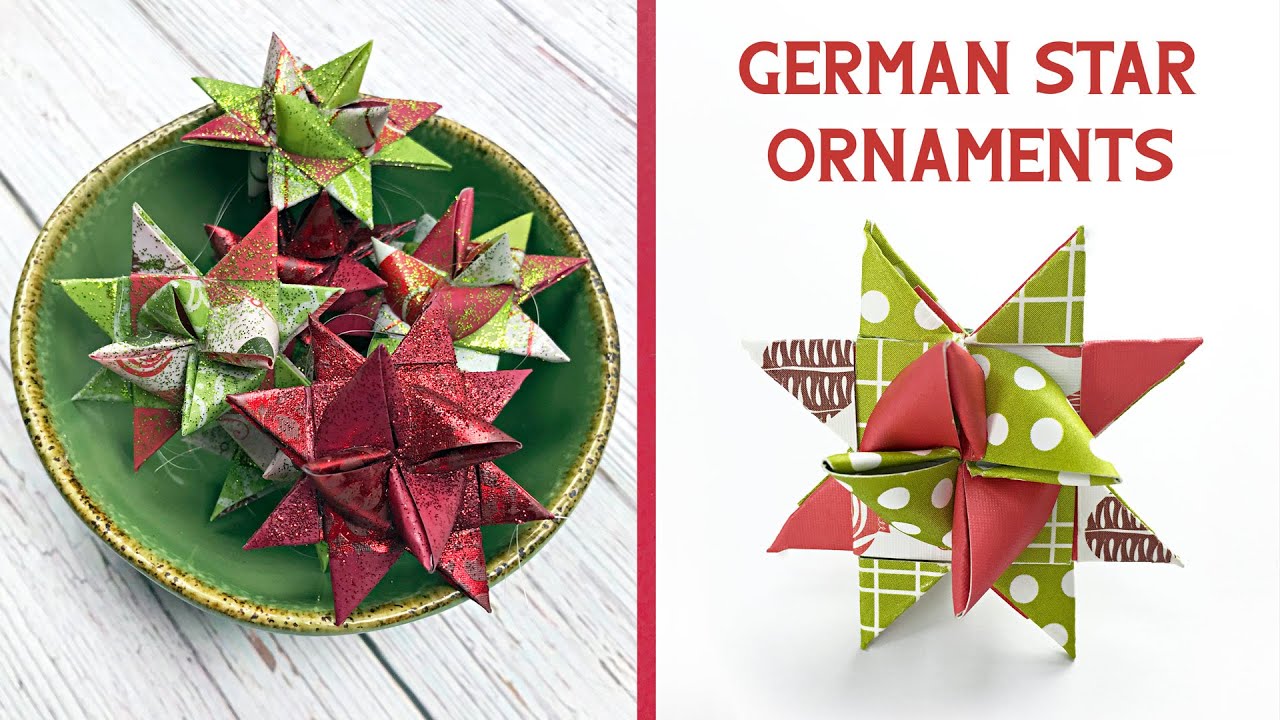 Easy Folded Paper German Star Ornaments 