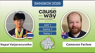 Scrabble's Causeway Challenge | Napat Vatjaranuratho vs Cameron Farlow | Day 1 Table 1 Game 7