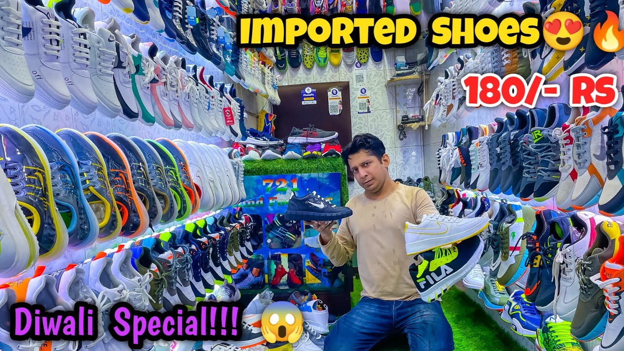 Imported Shoes 180/ Rs Shoes Wholesale Market in Delhi Diwali Special Hind Footwear