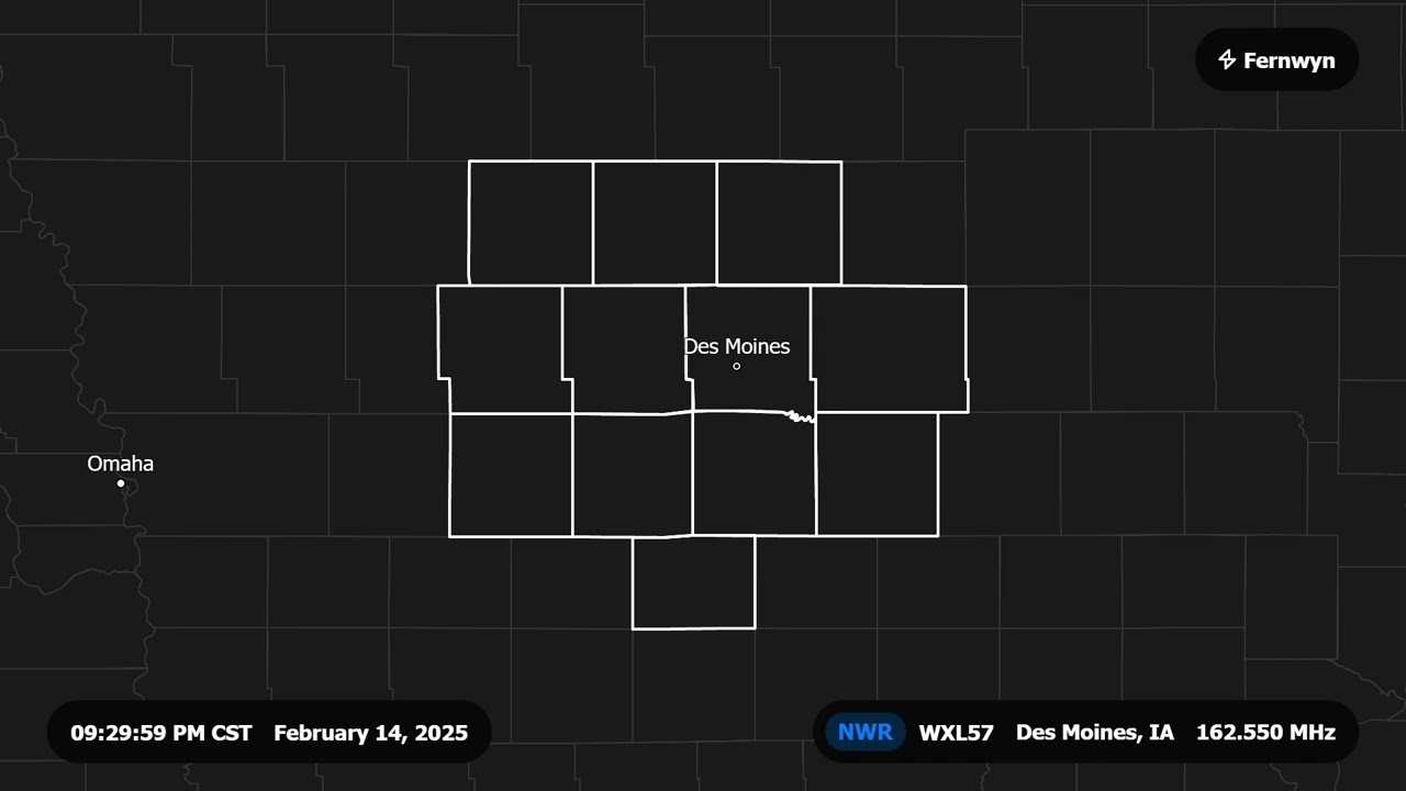 NOAA Weather Radio · WXL57 Des Moines, Iowa · Broadcast Cycle · 02/14/25