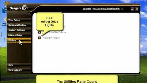 FreeAgent Pro Tools Utilities - Adjust Drive Lights
